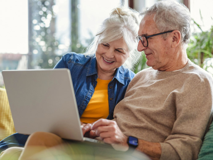 couple using computer