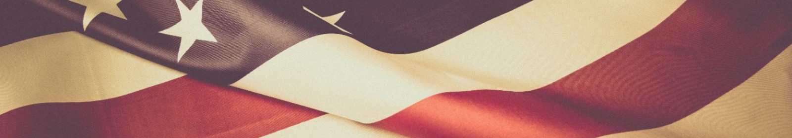 an American flag waving