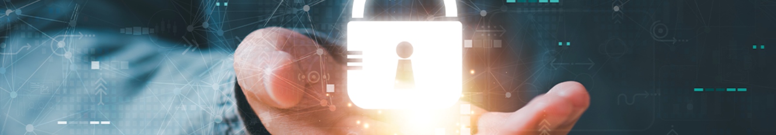 a digital lock with a hand holding it.