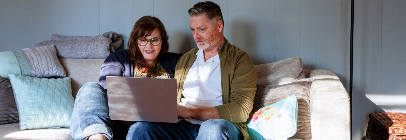 couple looking at computer